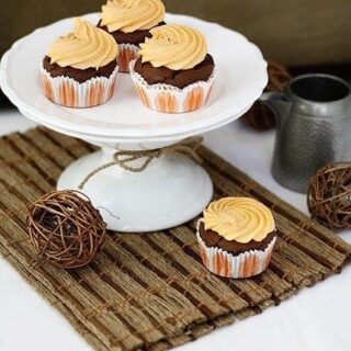 Chocolate Pumpkin Cupcakes with Citrus Pumpkin Frosting