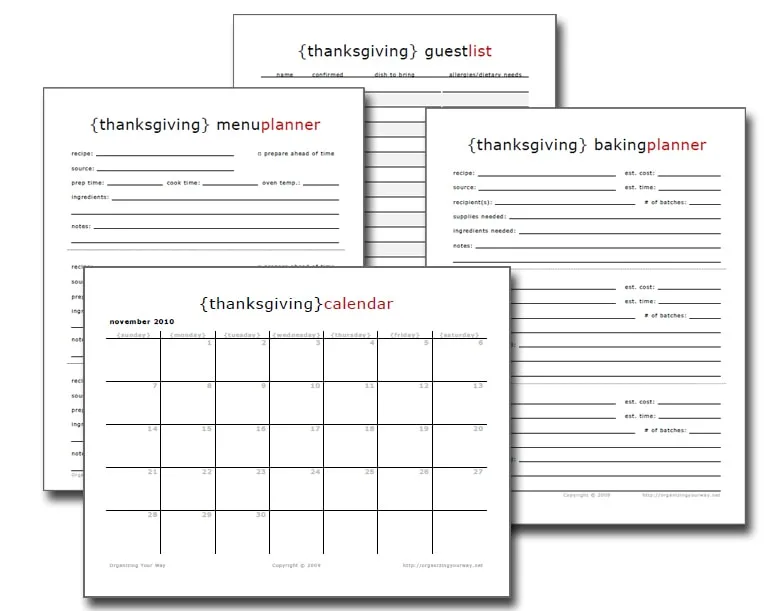 free thanksgiving planning ebook