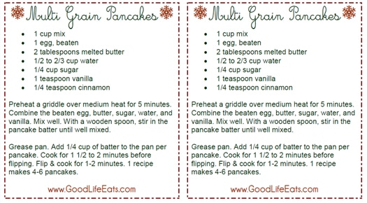 Instructions on how to make pancakes with pancake mix 