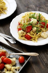 cauliflower and tomatoes with pasta