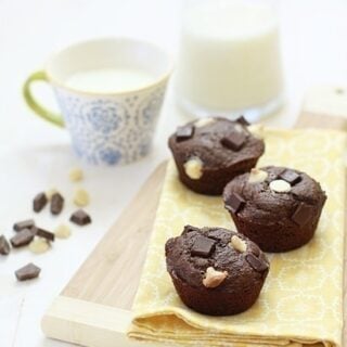 triple chocolate banana bread muffins