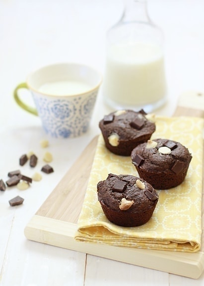 triple chocolate banana bread muffins