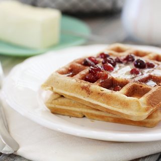 healthier whole wheat flax waffles