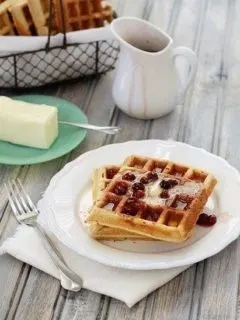 healthier whole wheat flax waffles