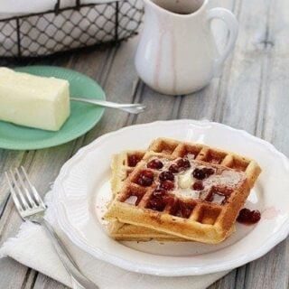 healthier whole wheat flax waffles