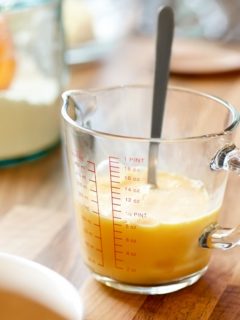 eggs in glass measuring cup