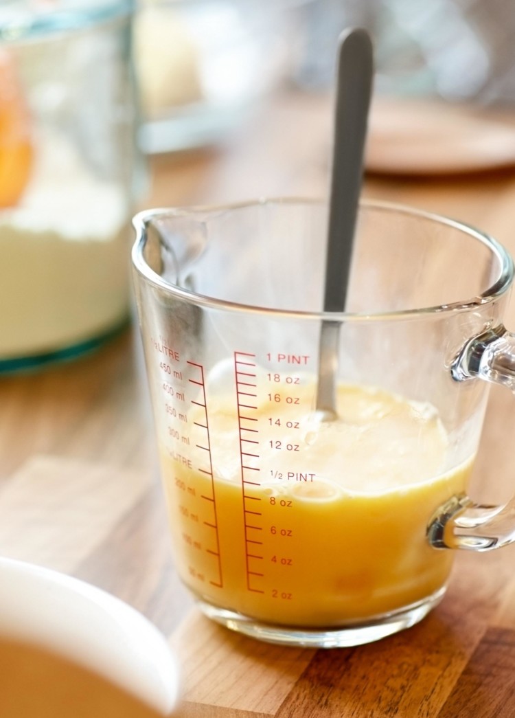 eggs in glass measuring cup