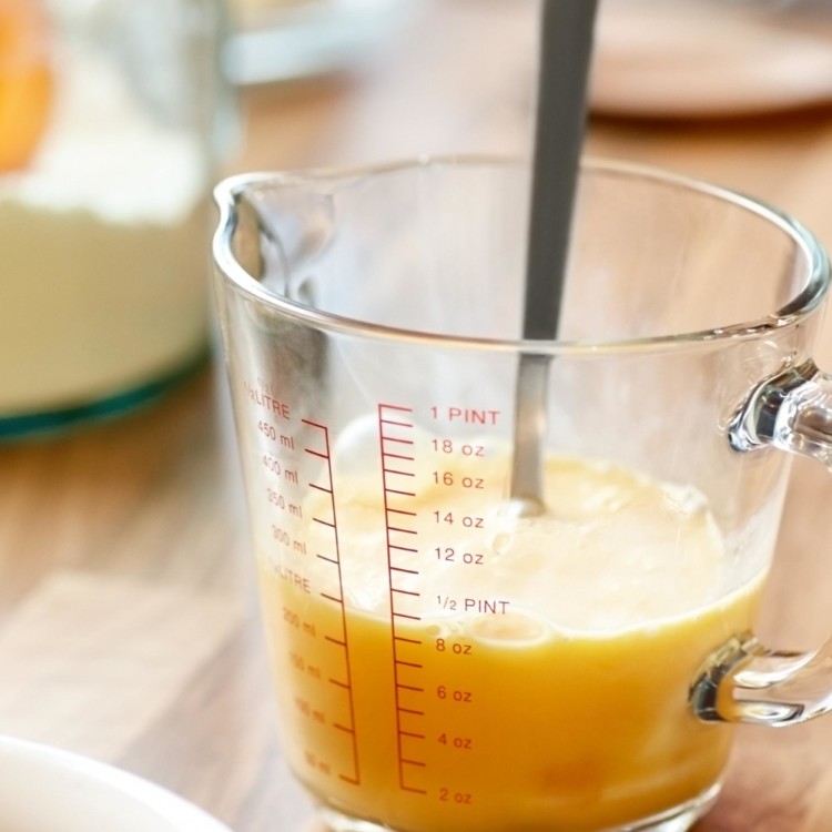 eggs in glass measuring cup