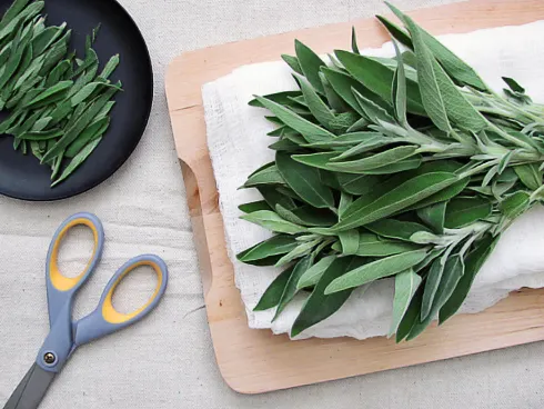 How to chiffonade herbs_Good Life Eats photo of a tutorial of how to cut in chiffonade