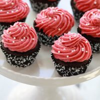 chocolate raspberry cheesecake cupcake