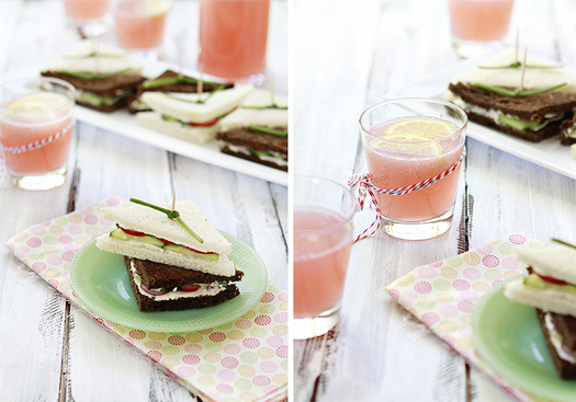 photo of cucumber tea sandwiches on a plate for a baby shower