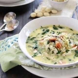 lemon chicken soup with spinach and orzo
