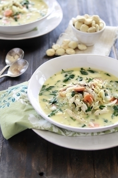 lemon chicken soup with spinach and orzo