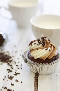 nutella cupcake with nutella cream cheese frosting