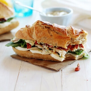 turkey baguette sandwich