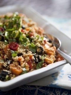 sweet potatoes and quinoa