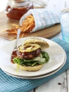 photo of teriyaki bbq sauce and grilled turkey burger
