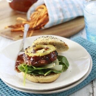 photo of teriyaki bbq sauce and grilled turkey burger