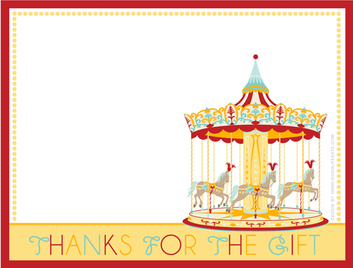 free printable carnival birthday party thank you notes