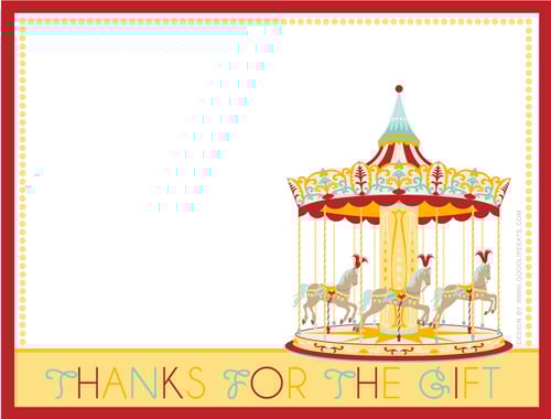 free printable carnival birthday party thank you notes