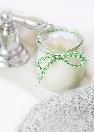 homemade sugar scrub rosemary mint and printable card