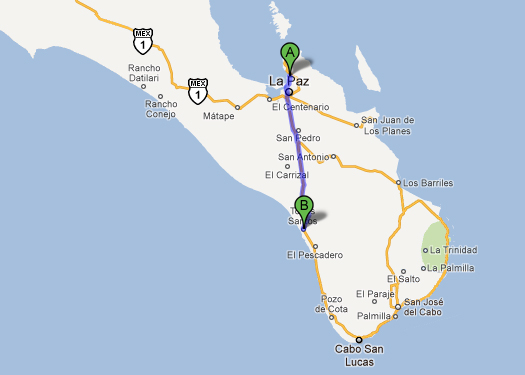 Todos Santos Driving Map