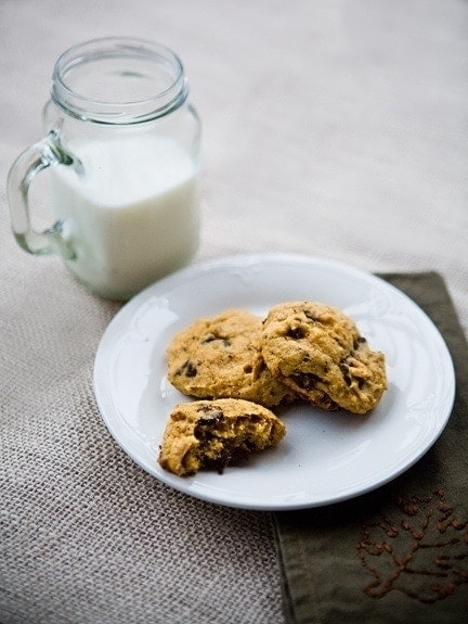 dark chocolate chip pumpkin cookies