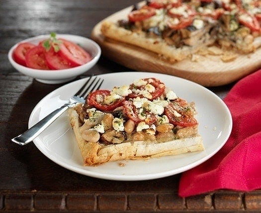 white bean and mushroom tart