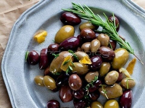 Marinated Olives with Garlic & Rosemary - Well Seasoned Studio