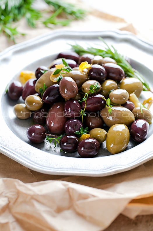 Marinated Warm Olives {Quick and Easy}