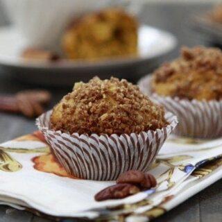 Orange Spice Pumpkin Muffins with Pecan Streusel