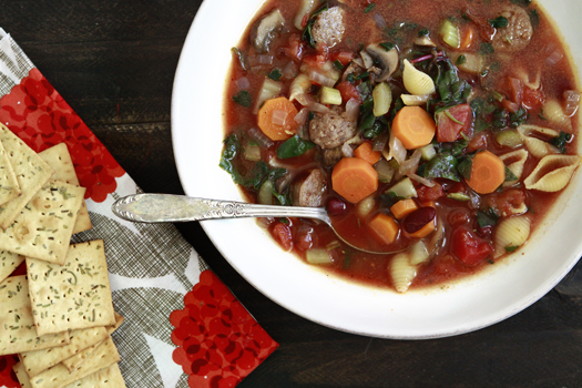 winter minestrone soup with swiss chard and sausage [holiday recipe exchange]