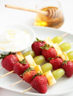 fruit and cheese kebabs