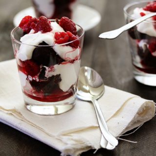 Raspberry Brownie Trifle