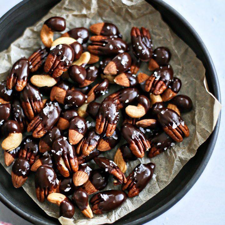 bow of chocolate covered nuts