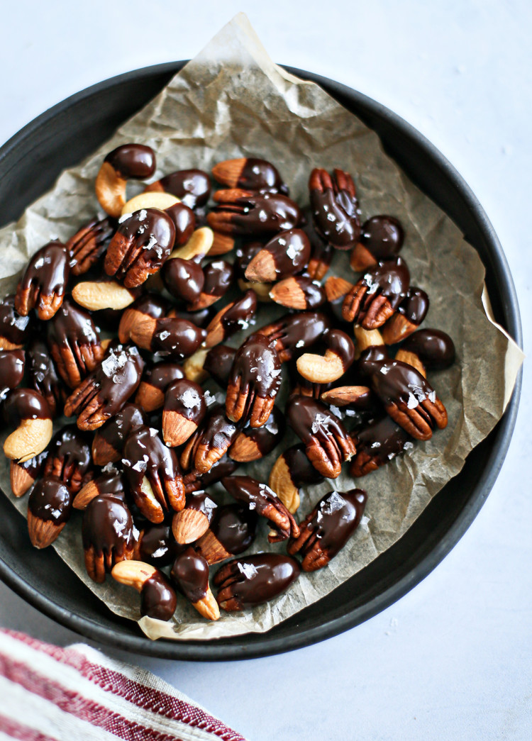 bow of chocolate covered nuts