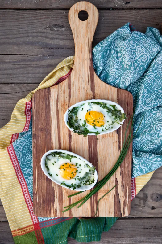 recipe for arugula baked eggs