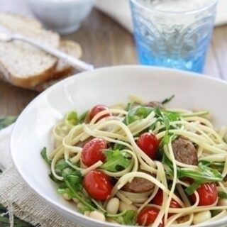 Pasta with White Beans, Tomatoes, and Sausage