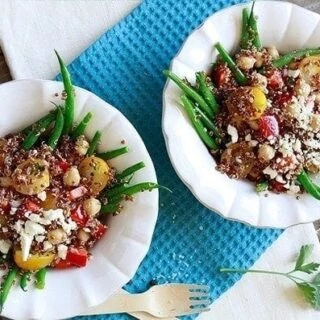 Quinoa Salad with Haricot Verts and Shallot Lemon Dijion Dressing