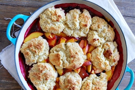 peach berry cobbler recipe sour cream biscuits