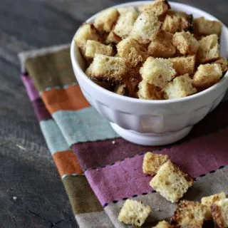 Homemade Sourdough Garlic Butter Croutons
