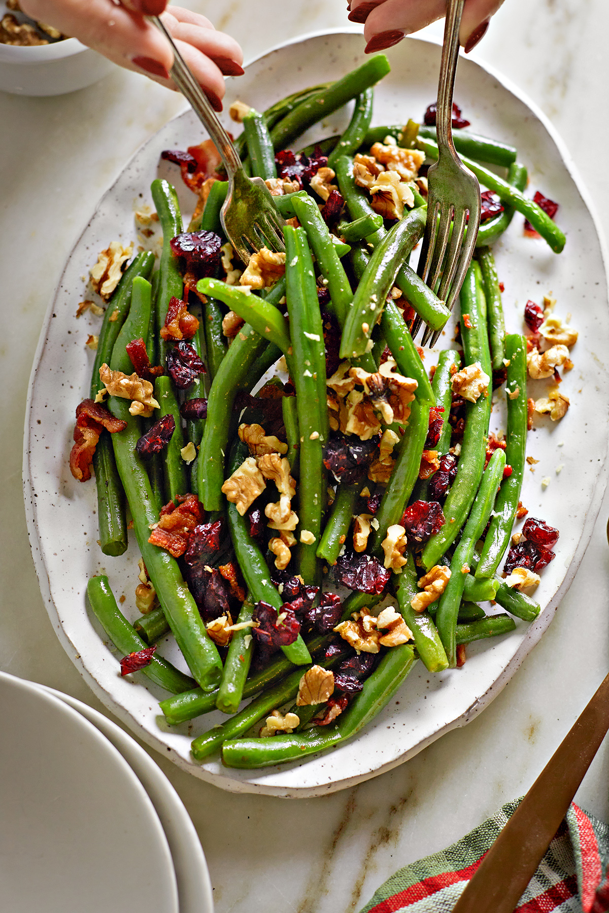 Cranberry Bacon Green Beans | Good Life Eats®