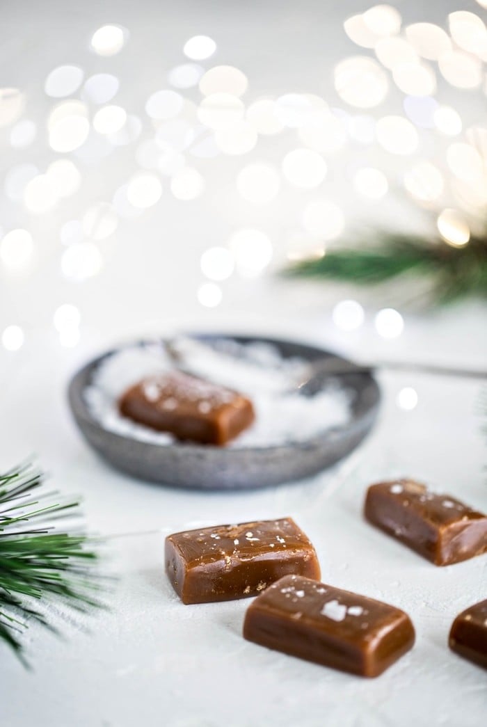 Gingerbread Caramels are a fun twist on a classic caramel recipe. Caramel pairs awesomely with hints of molasses and ginger.