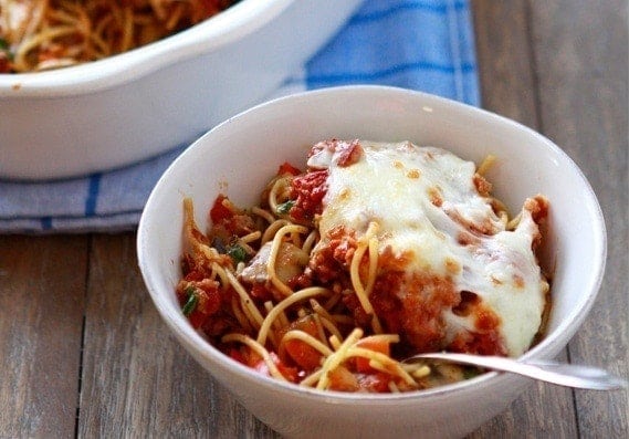 Baked Sausage and Vegetable Spaghetti