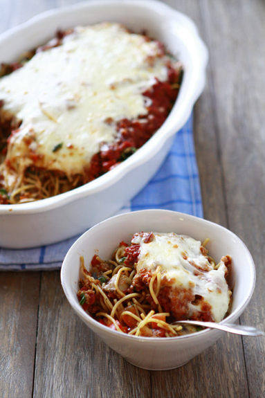 Baked Sausage and Vegetable Spaghetti-feature