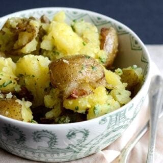 Parmesan Smashed Potatoes with Gremolata