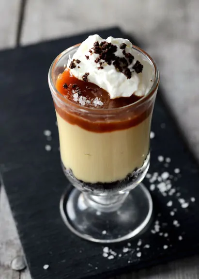 Italian caramel pudding parfait 
