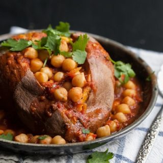 Spiced Chickpea Smothered Sweet Potato