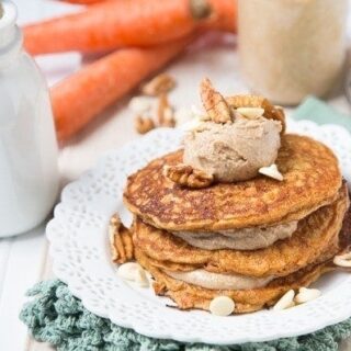 Carrot Cake Pancakes with White Chocolate Pecan Butter