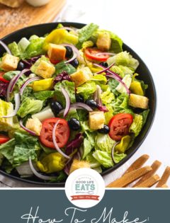 photo of an olive garden salad recipe in a large salad bowl